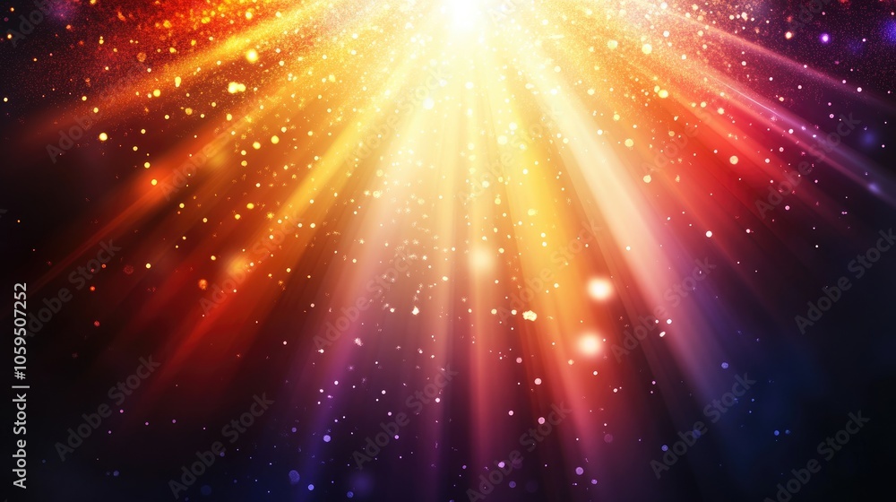 Poster Abstract background featuring radiant beams and an explosion of light creating a vibrant dynamic atmosphere