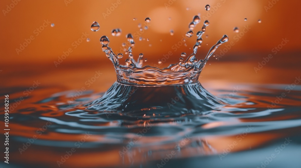 Aufkleber Macro shot of a water drop creating a splash