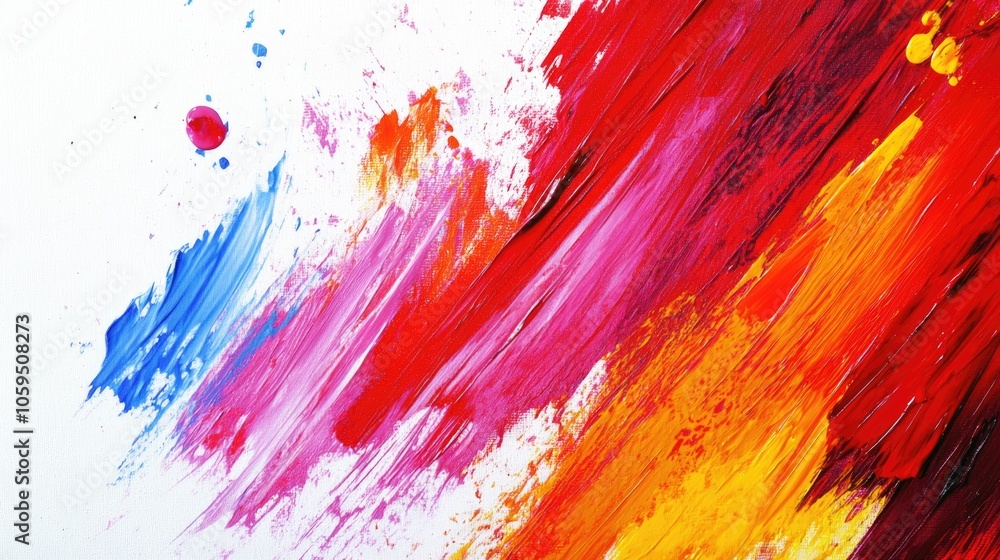 Poster vibrant abstract acrylic paint background featuring colorful strokes and splash stains in red set ag
