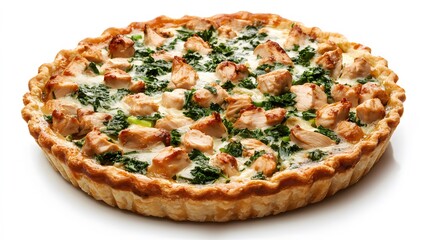 Food, Brazilian Chicken Pie, White Background, Photo Realistic, Abstract Image, Texture, Pattern Background, Wallpaper, Cover and Screen of Smartphone, PC, Laptop, 9:16 and 16:9 Format