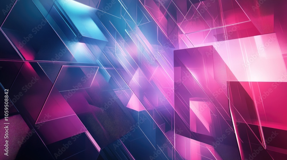 Poster Modern geometric design symbolizing edge computing in cool hues
