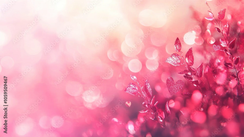 Poster abstract pink bokeh backdrop modern decorative element for valentine s day