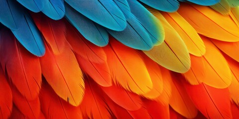 Obraz premium Macaw feathers background, Scarlet Macaw