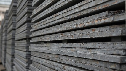 Industrial steel plates with scratches and oxidation creating a heavy feel