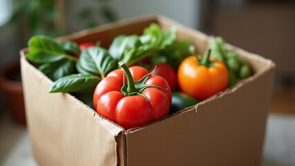 Food is delivered in cardboard boxes for people who cannot afford groceries.