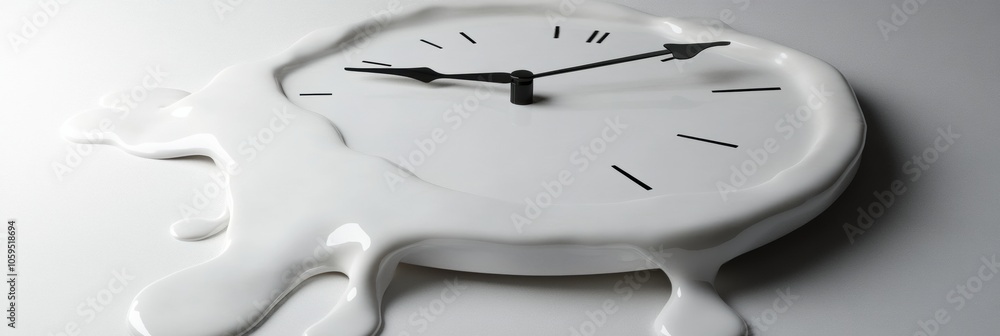 Fototapete the clock appears to melt away, with distorted hands indicating the ever-changing passage of time, c