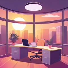 Synth Pink Office Space