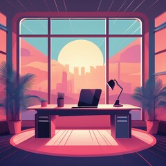 Synth Pink Office Space