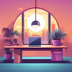 Synth Pink Office Space