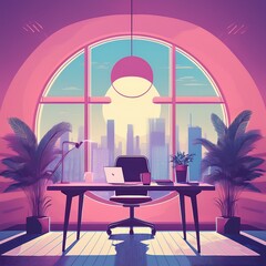 Synth Pink Office Space