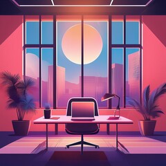 Synth Pink Office Space