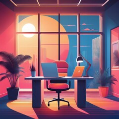 Synth Pink Office Space