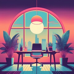 Synth Pink Office Space