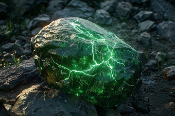 Glowing Green Stone Text Effect for Stunning Graphic Designs