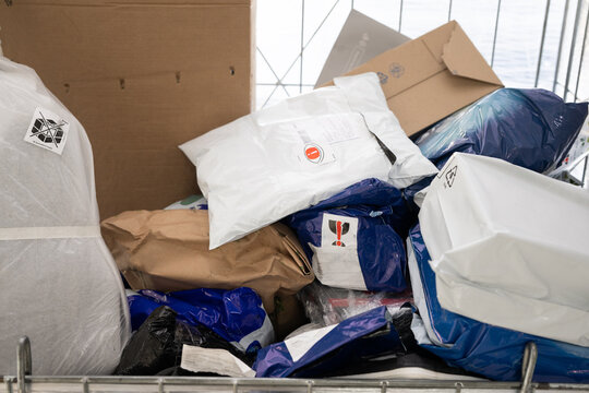 Parcels and packages ready to be sorted