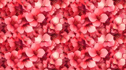 Fototapeta premium Seamless pattern of vibrant cherry blossoms in full bloom with delicate hanafubuki ideal for spring themed designs