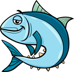 Naklejka premium funny cartoon tuna fish animal character