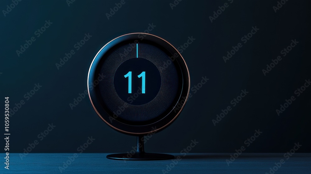 Poster a modern digital clock displaying the time 