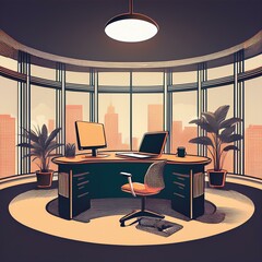 Noir Peaceful Office Space