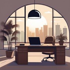 Noir Peaceful Office Space