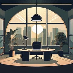Noir Peaceful Office Space