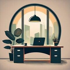 Noir Peaceful Office Space