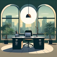Noir Peaceful Office Space