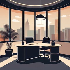 Noir Peaceful Office Space
