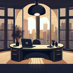 Noir Peaceful Office Space