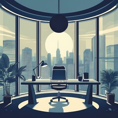 Noir Peaceful Office Space
