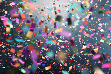 Falling Multicolored Confetti on Transparent Background for Celebrations