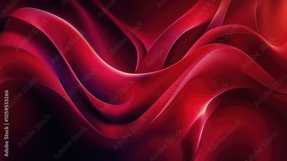 Aufkleber elegant flow of crimson waves a captivating abstract design in deep red tones