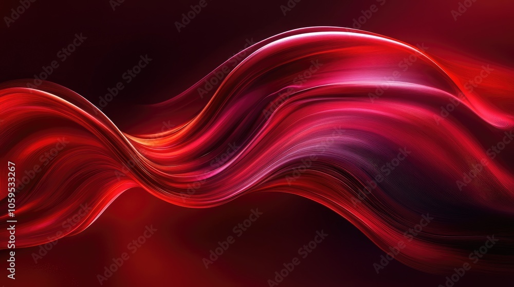 Aufkleber dynamic flow of vibrant red waves a visual symphony of color and motion