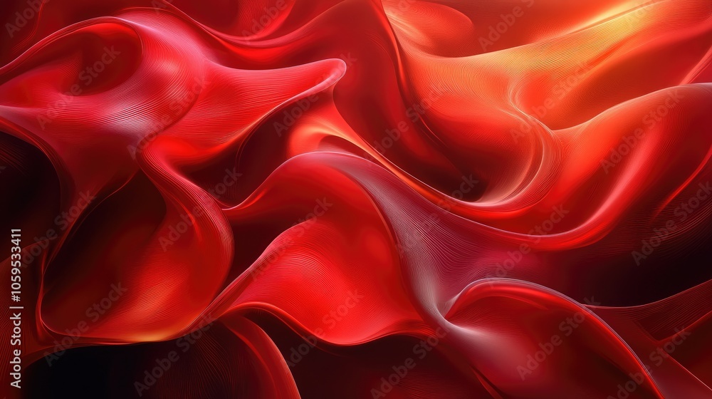 Poster dynamic flow of red textures an abstract interpretation of motion and energy