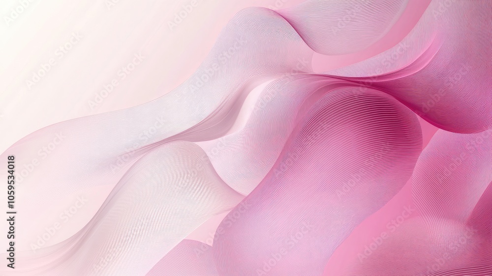 Poster fluidity of color a visual journey through soft pink waves and abstract forms