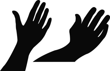 Fototapeta premium a pair hands silhouette vector