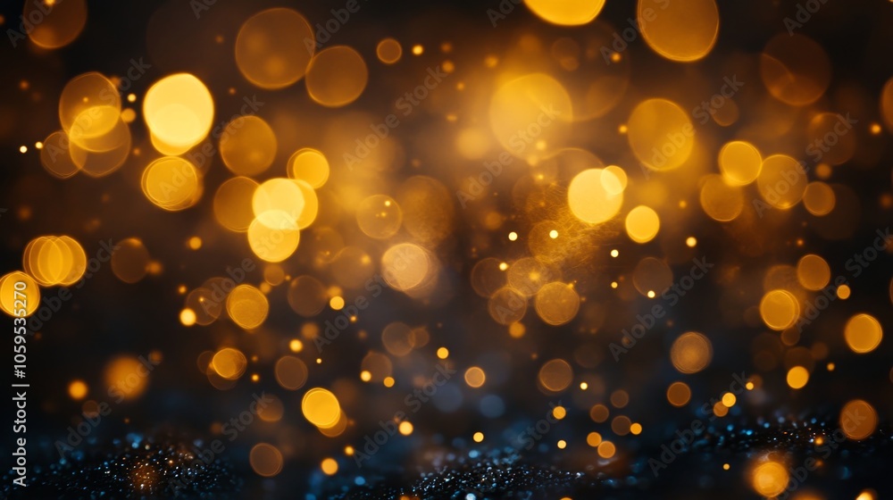Poster captivating glimmer a glorious display of golden bokeh lights creating an enchanting atmosphere for 