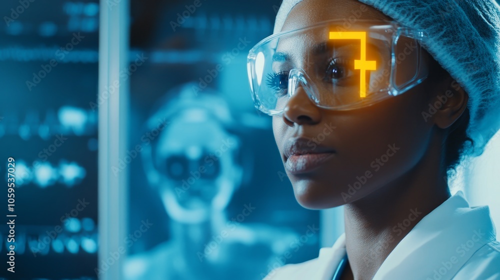 Poster exploring the future of science a glimpse into advanced technology and research in the medical field
