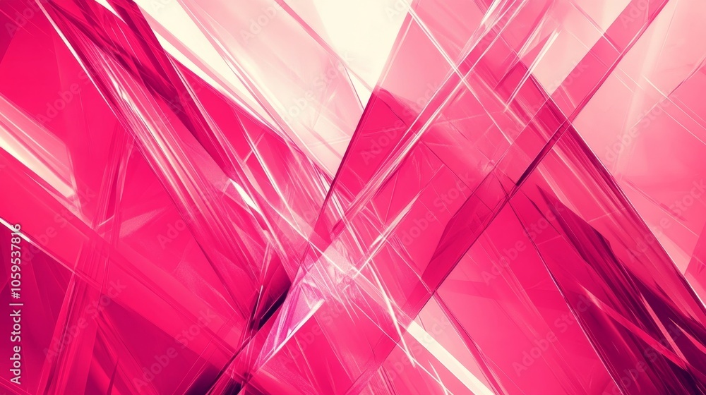 Poster vibrant abstract patterns exploring dynamic shades of pink and light interplay in modern design