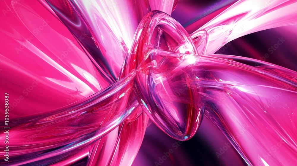 Aufkleber dynamic fusion of colors an abstract exploration of pink and violet forms in motion
