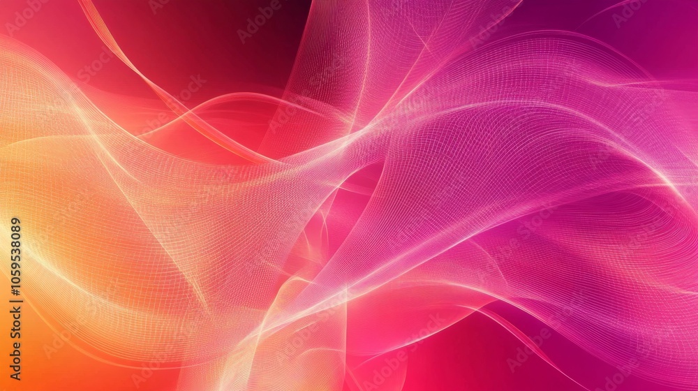 Poster dynamic waves of color an abstract exploration of light and motion in digital art