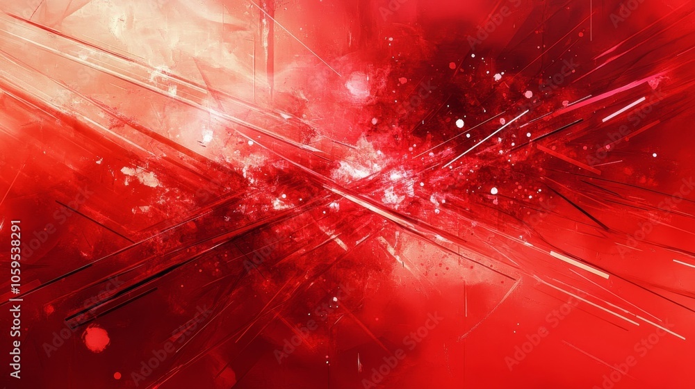 Poster dynamic abstract red explosion a vivid display of energy and motion in artistic form