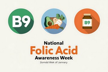 Celebrate National Folic Acid Awareness Week With Nutritious Foods Icon Set