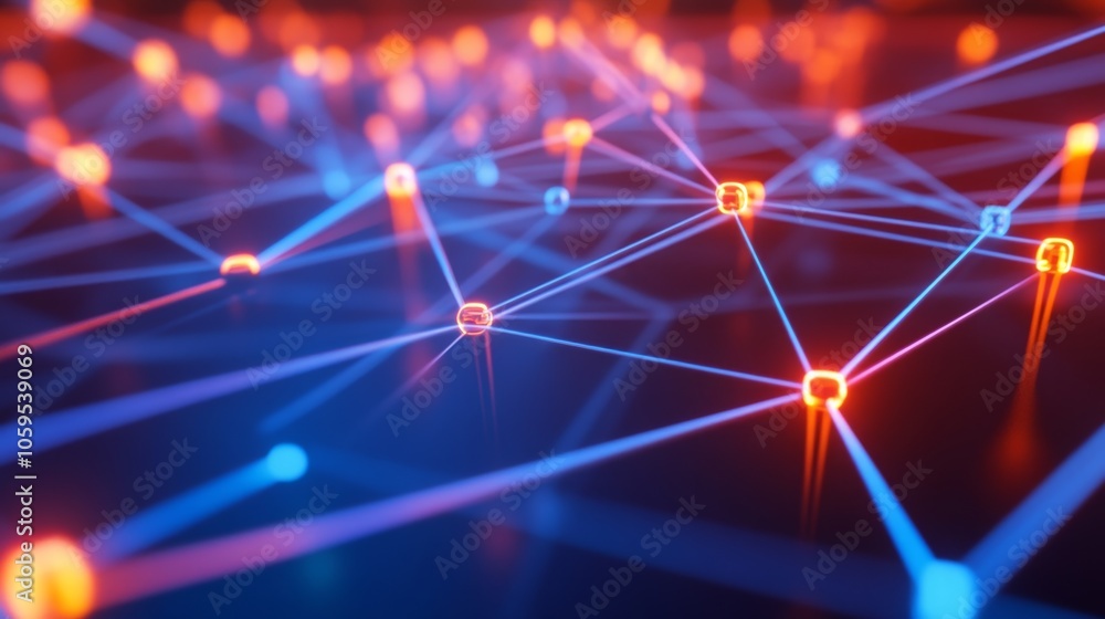 Poster exploring the intricate web of connectivity a visual representation of modern digital networks and t
