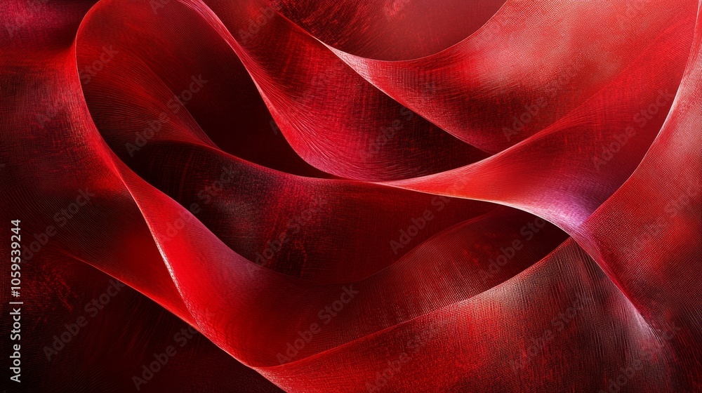 Poster dynamic flow of red textures in abstract art a visual exploration of color and form