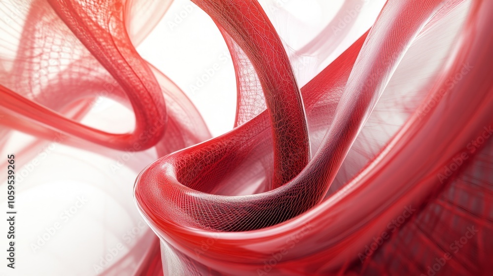 Poster dynamic flow of red textures an abstract exploration of movement and color in design