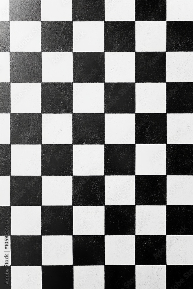 Poster black and white chess board pattern on flat lay background generative ai