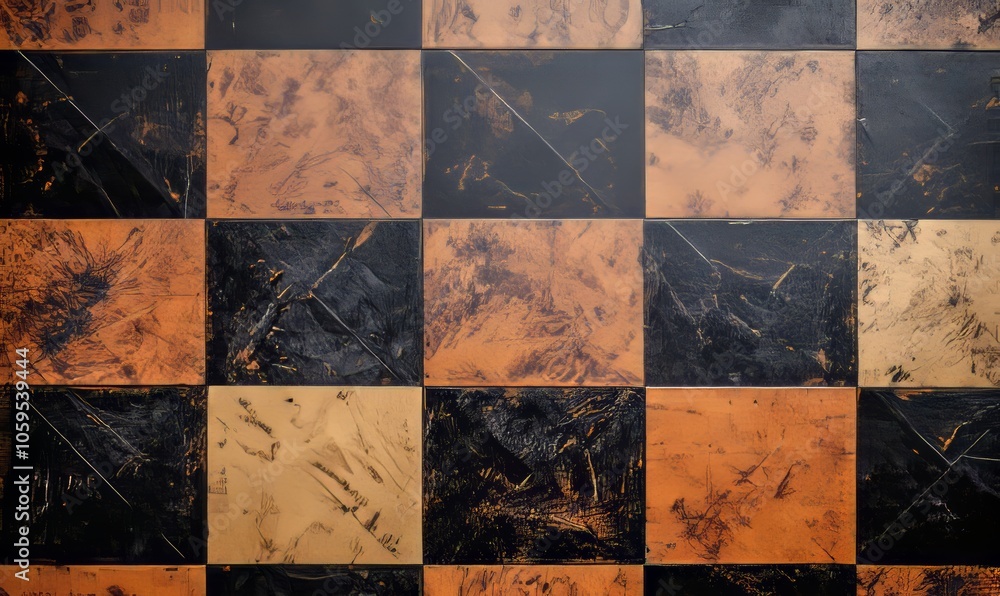 Poster flat lay of chess board on a background, perfect for strategy and game concept generative ai