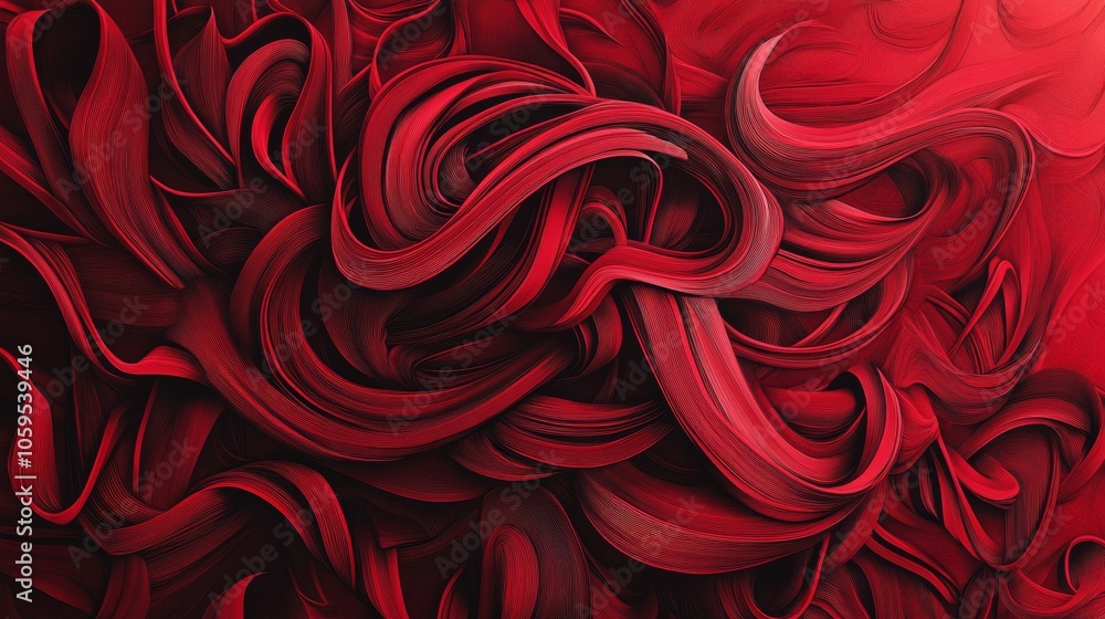 Poster a vibrant symphony of red abstract swirls and textures capturing the essence of emotion and movement