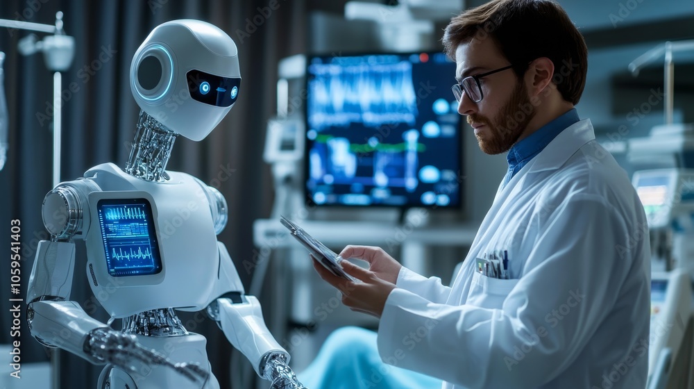 Poster the future of healthcare exploring the interaction between robots and medical professionals in moder